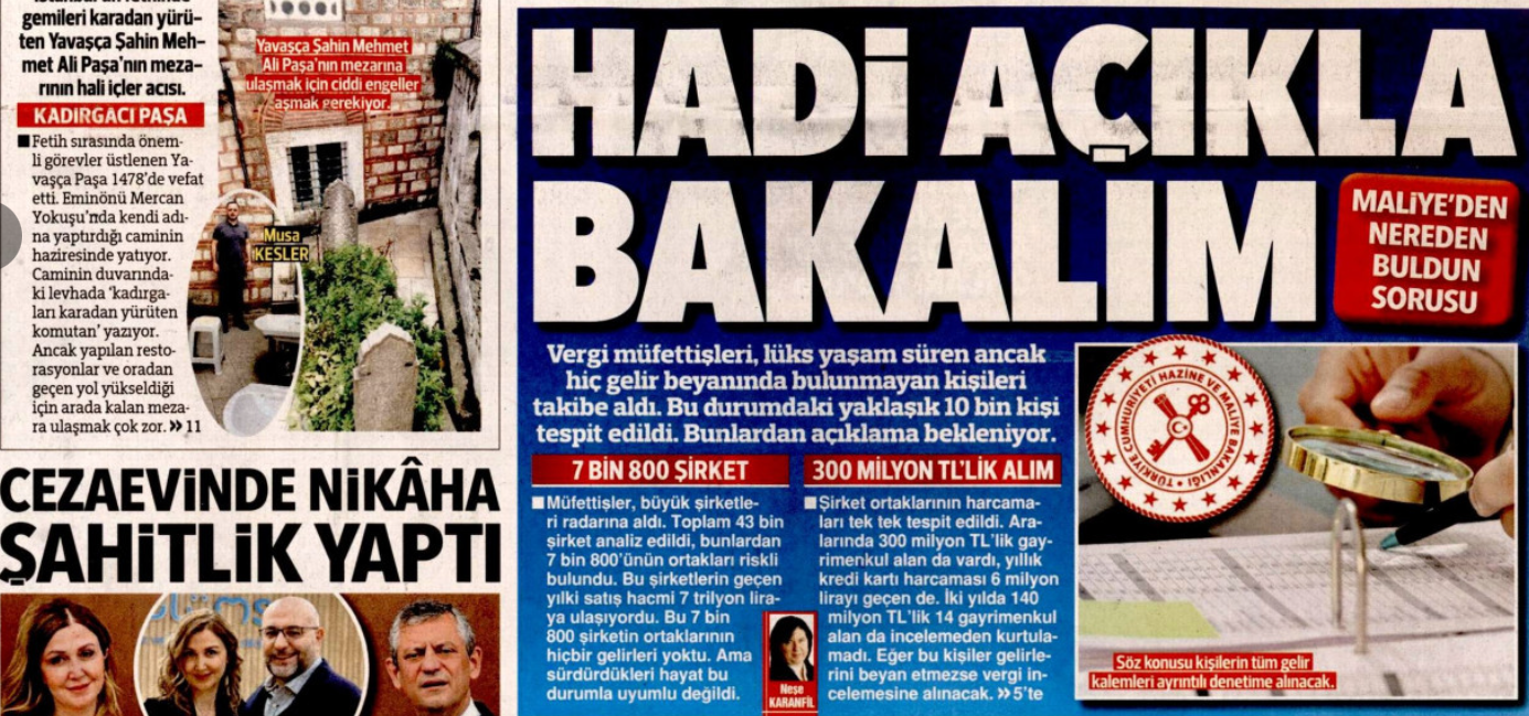 Hadi Açıkla! Maliyeden Nerden Buldun Sorusu: 29 Mayıs 2025 gazete manşetleri