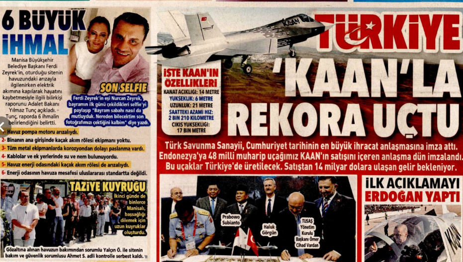 Türkiye KAAN'la rekora uçtu: 12 Haziran 2025 gazete manşetleri