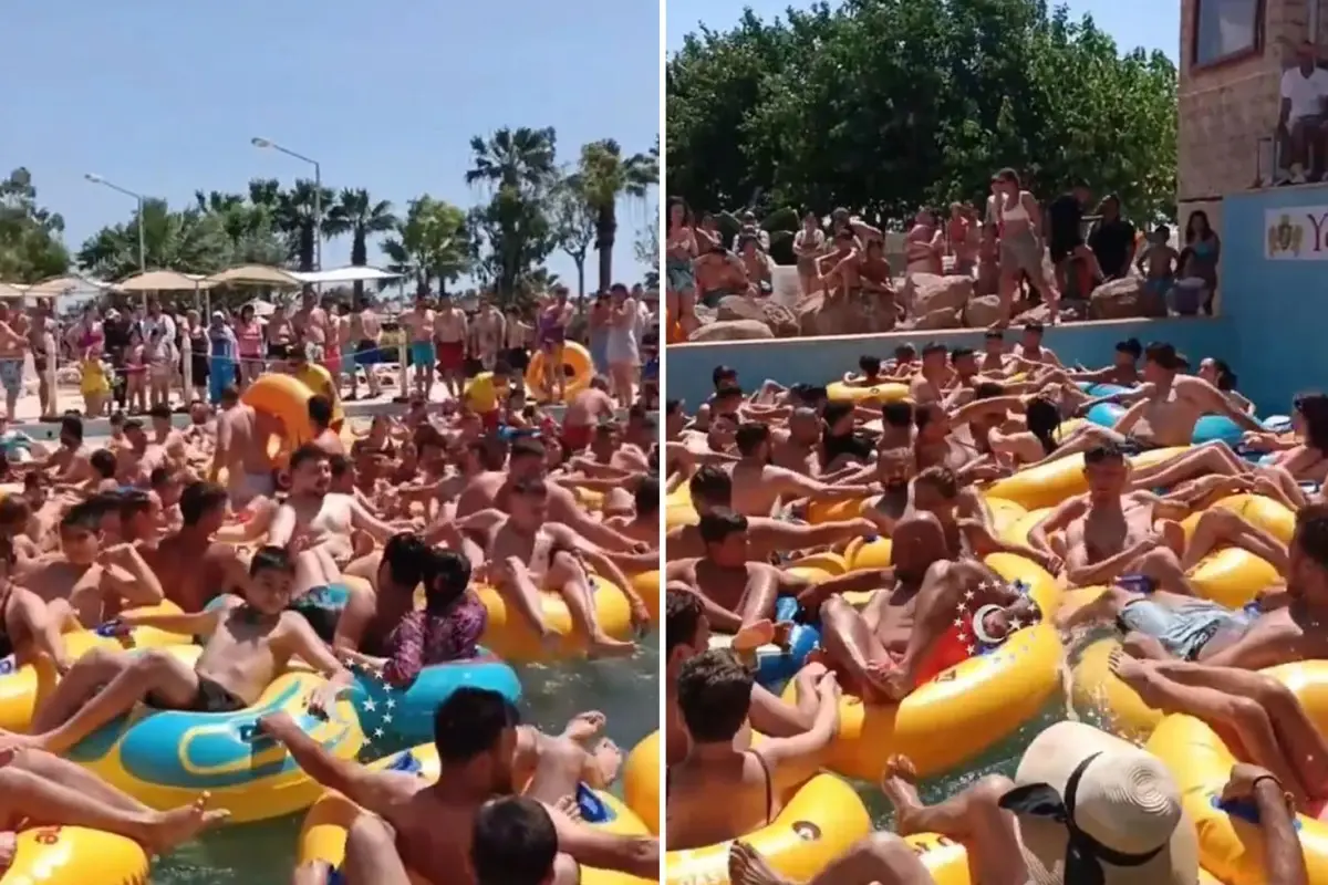 İğne atsan düşmez: aquaparktaki aşırı kalabalık Hindistan'ı aratmadı!