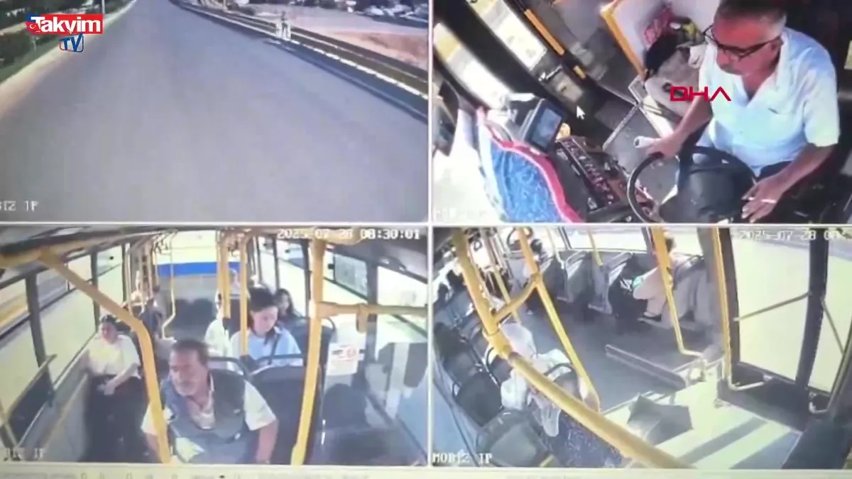 Ecel direksiyon başında yakaladı: Özel halk otobüsü şoförü, seyir halindeyken kalp krizi geçirdi!