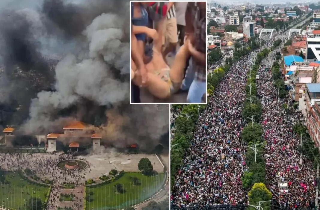 Dünya şaşkın gözlerle izledi! Nepal'de hükümet karıştı: Parlamento binası ateşe verildi, Maliye bakanı çıplak şekilde linç edildi!