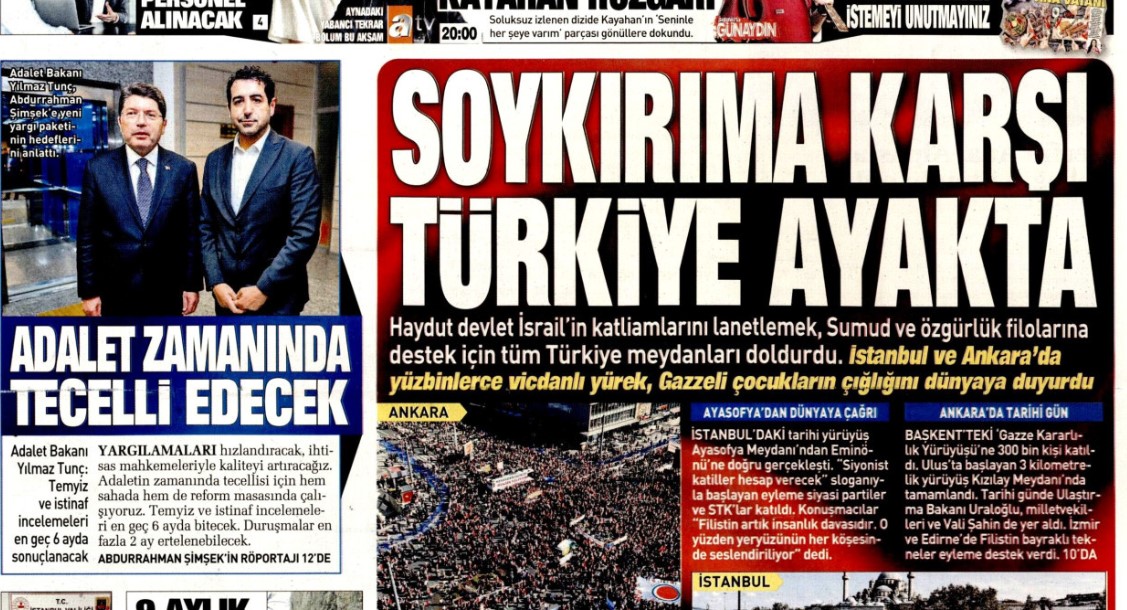Soykırıma karşı Türkiye ayakta: 6 Ekim 2025 Pazartesi güncel gazete manşetleri