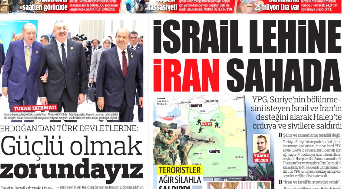 İsrail lehine İran sahada: 8 Ekim 2025 Çarşamba  güncel gazete manşetleri