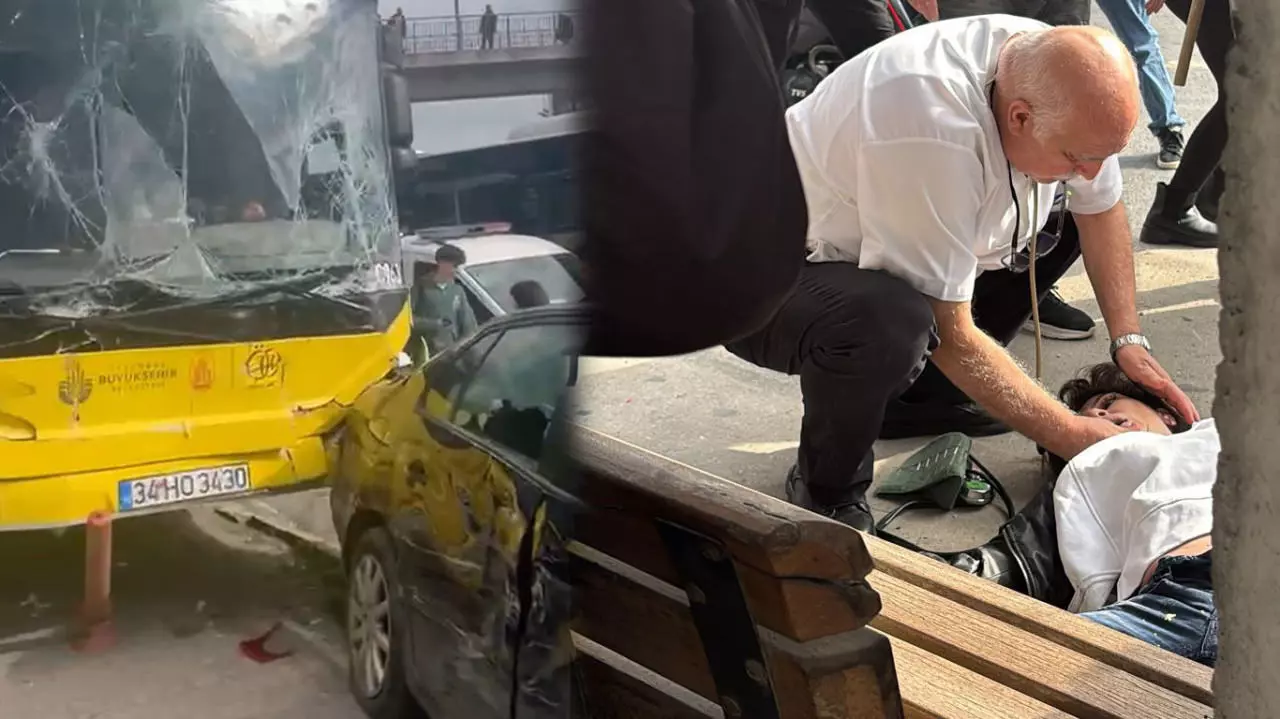 Çekmeköy'de hareketli dakikalar: İETT otobüsü kaldırıma çıkarak dehşet saçtı! Araçlara ve yayalara çarptı!