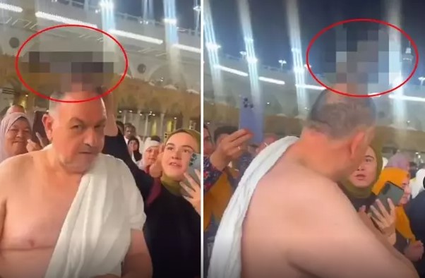 Görenler şaştı kaldı: Umrede ilginç görüntüler sosyal medyada viral oldu!