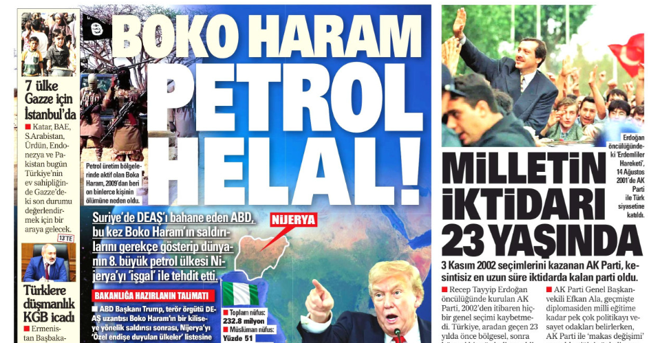 Boko haram, Petrol helal: 3 Kasım 2025 gazete manşetleri