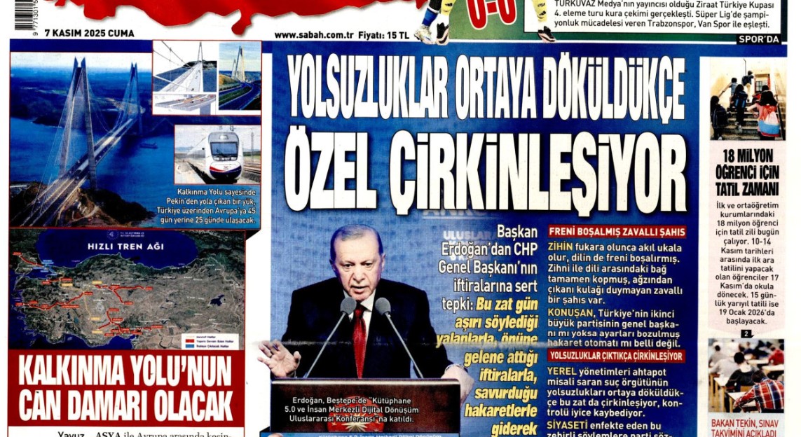 Yolsuzluklar ortaya dökülünce Özel çirkinleşiyor: 9 Kasım 2025 Cuma güncel gazete manşetleri