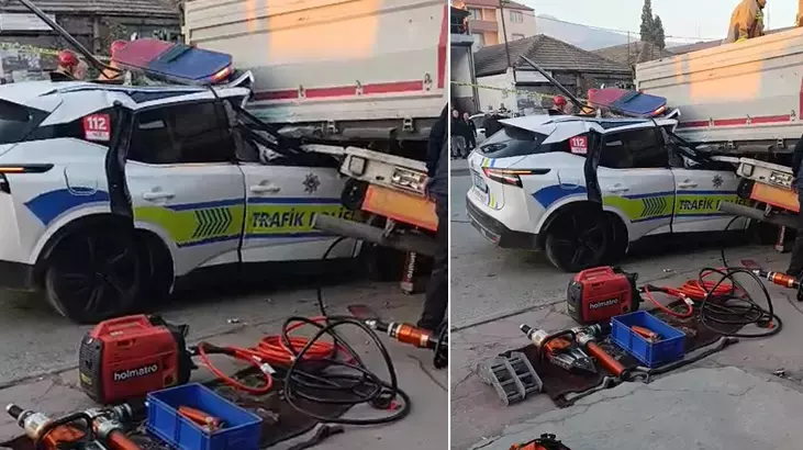 Son dakika! Bir şehit haberi daha: Polis aracı tıra çarptı!