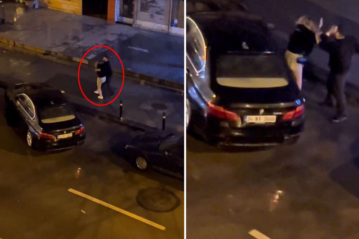 Sokak ortasında dehşet: Evire çevire dövdüğü kadını zorla araca bindirmeye çalıştı!