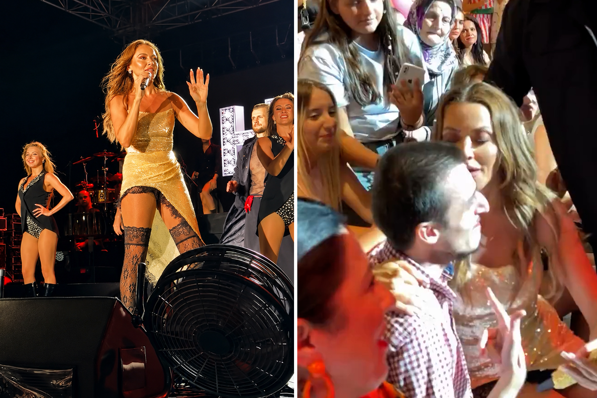 Hadise’nin sürpriz hareketi hayranlarını şaşkına uğrattı: Sahneden inip hayranını böyle öptü!