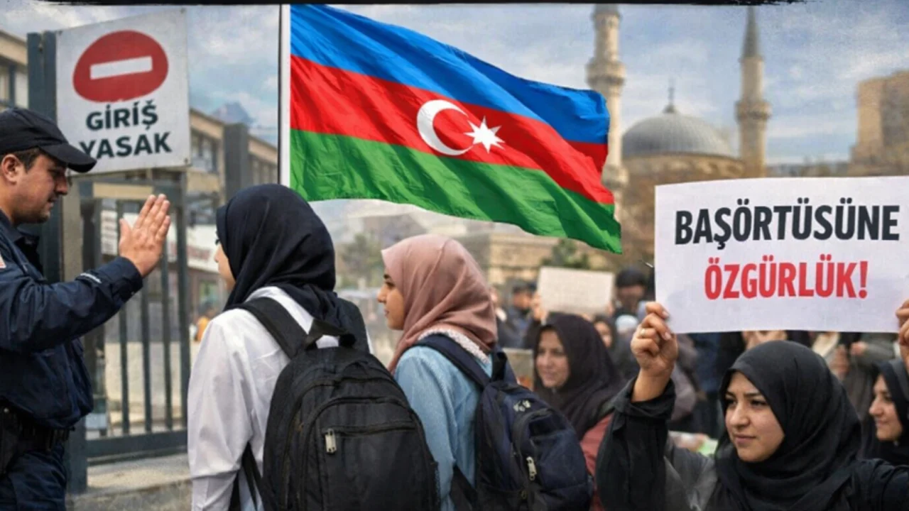 Azerbaycan'da başörtüsü yasağına tepkiler çığ gibi!