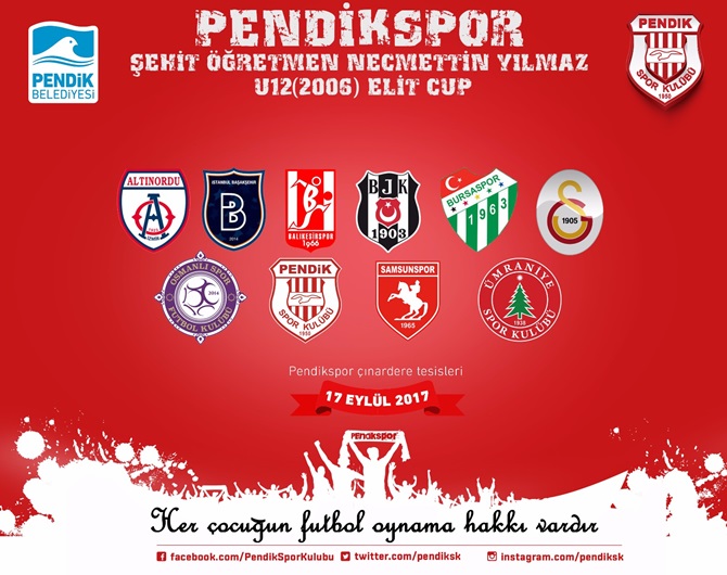 Pendikspor Şehit Öğretmen Necmettin Yılmaz U-12 Elit Cup Başlıyor