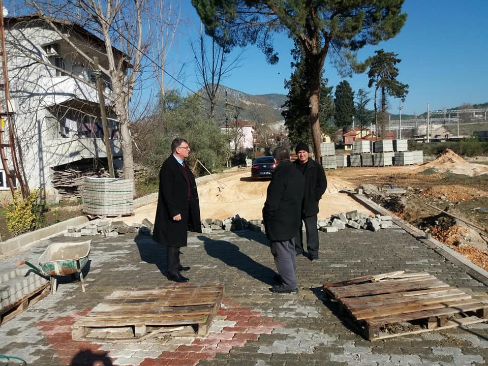 Bilecik'in Vezirhan Belde Belediye Başkan Duymuş, çalışmaları yerinde inceledi