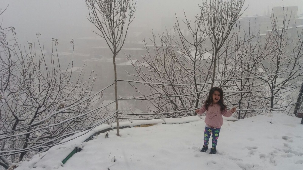 Hakkari'de  kar yağışı Akşam saatlerinde etkili oldu