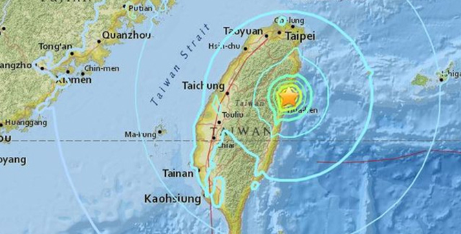 Tayvan'da 6.4 Büyüklüğünde Deprem
