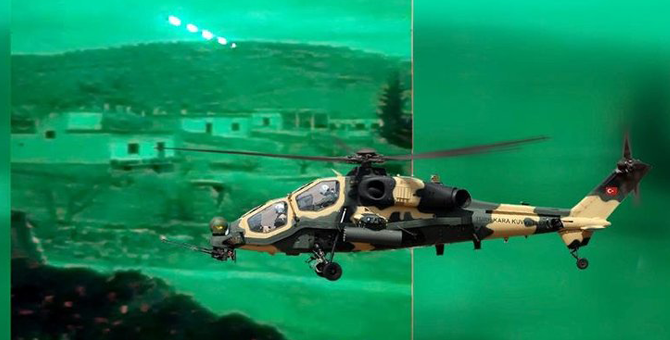 Afrin'de Atak Helikopteriyle 9 Terörist Etkisiz