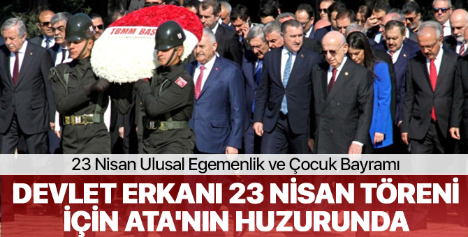 Devlet Erkanı 23 Nisan Töreni İçin Ata'nın Huzurunda