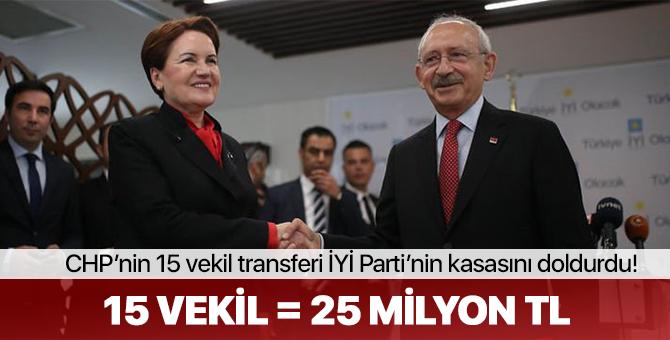 CHP, İYİ Parti'ye 25 milyon kazandırdı!