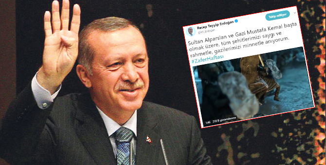 Başkan Erdoğan'ın Malazgirt paylaşımı Twitter'da rekor kırdı