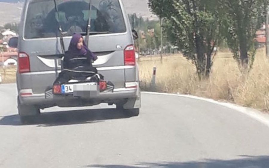 Çankırı'da minibüsün arkasına bağlanan kadınla ilgili sürücü gözaltına alındı