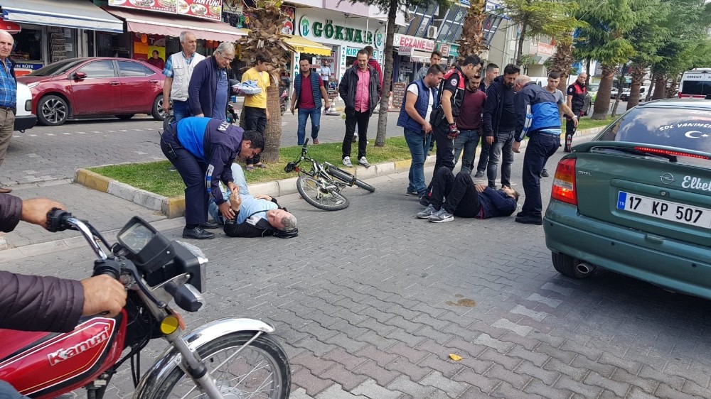 Balıkesir'in Edremit ilçesinde Motosiklet ile bisiklet çarpıştı, 2 kişi yaralandı