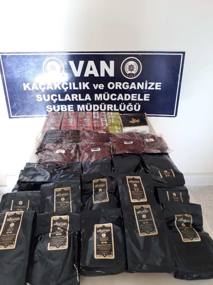 Van’da 39 kilo 350 gram kaçak nargile tütünü ele geçirildi