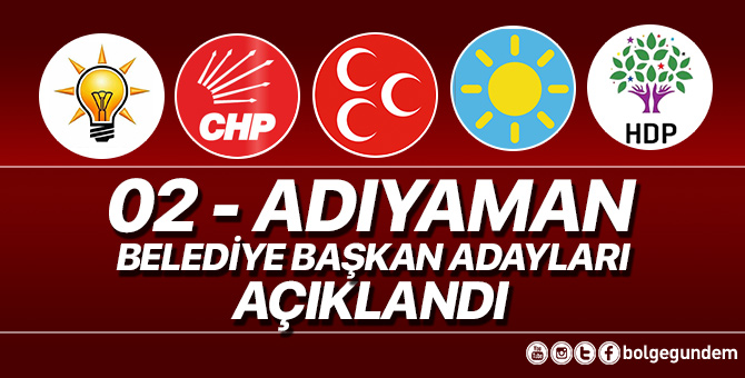 2019 Adıyaman Belediye başkan adayları belli oldu – 2019 Adıyaman yerel seçim adayları