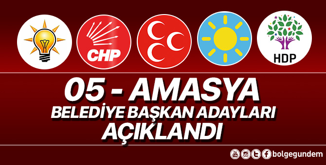 2019 Amasya Belediye başkan adayları belli oldu – 2019 Amasya yerel seçim adayları