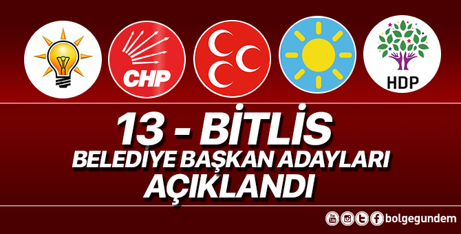 2019 Bitlis Belediye başkan adayları belli oldu – 2019 Bitlis yerel seçim adayları