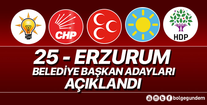 2019 Erzurum Belediye başkan adayları belli oldu – 2019 Erzurum yerel seçim adayları