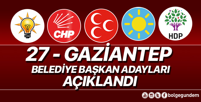 2019 Gaziantep Belediye başkan adayları belli oldu – 2019 Gaziantep yerel seçim adayları