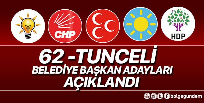 2019 Tunceli Belediye başkan adayları belli oldu – 2019 Tunceli yerel seçim adayları