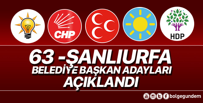 2019 Şanlıurfa Belediye başkan adayları belli oldu – 2019 Şanlıurfa yerel seçim adayları