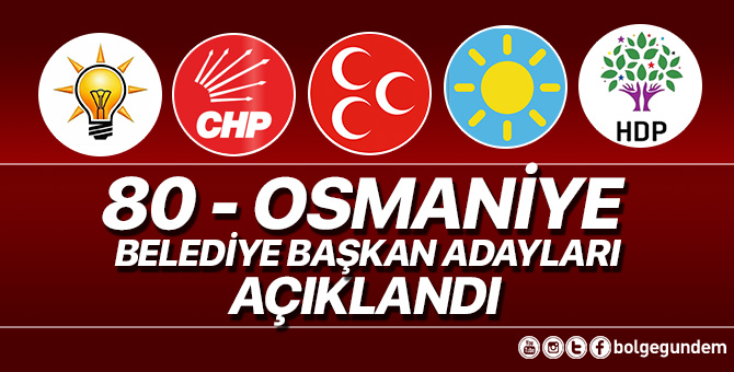 2019 Osmaniye Belediye başkan adayları belli oldu – 2019 Osmaniye yerel seçim adayları