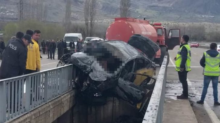 Trafik kazasında yanarak hayatını kaybetti