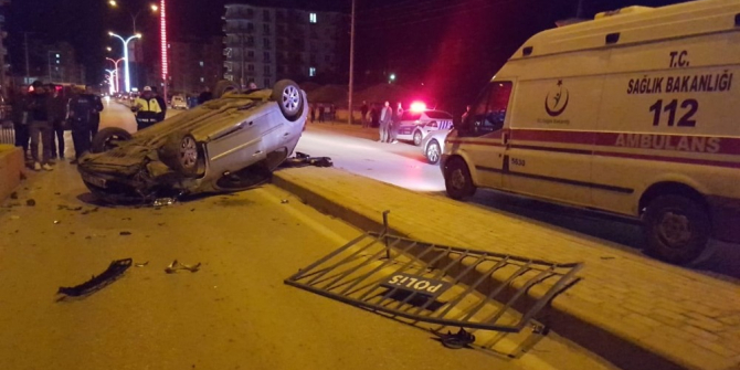 Konya’da kontrolden çıkan otomobil takla attı: 1 yaralı