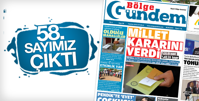 Bölge Gündem Gazetesi'nin 58. sayısı