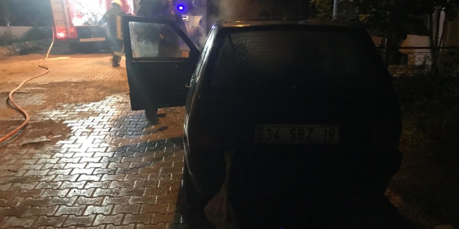 Tekirdağ’da araç yangını