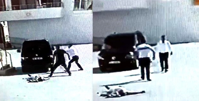 Dehşet anları! Önce yumrukladı, sonra otomobille üzerinden geçti!