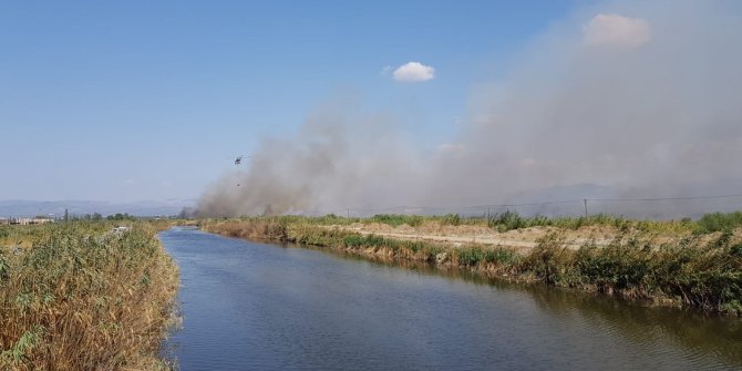 GÜNCELLEME 2 - Edremit Körfezi'nde sazlık alanda yangın