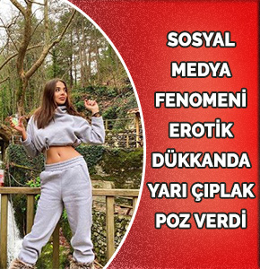 Fenomen Merve Taşkın'dan iç çamaşırlı vitrin pozları - Kışkırtıcı anlar