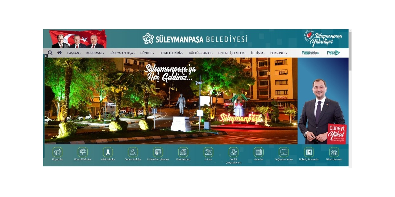 Süleymanpaşa Belediyesinin yeni web sitesi yayında