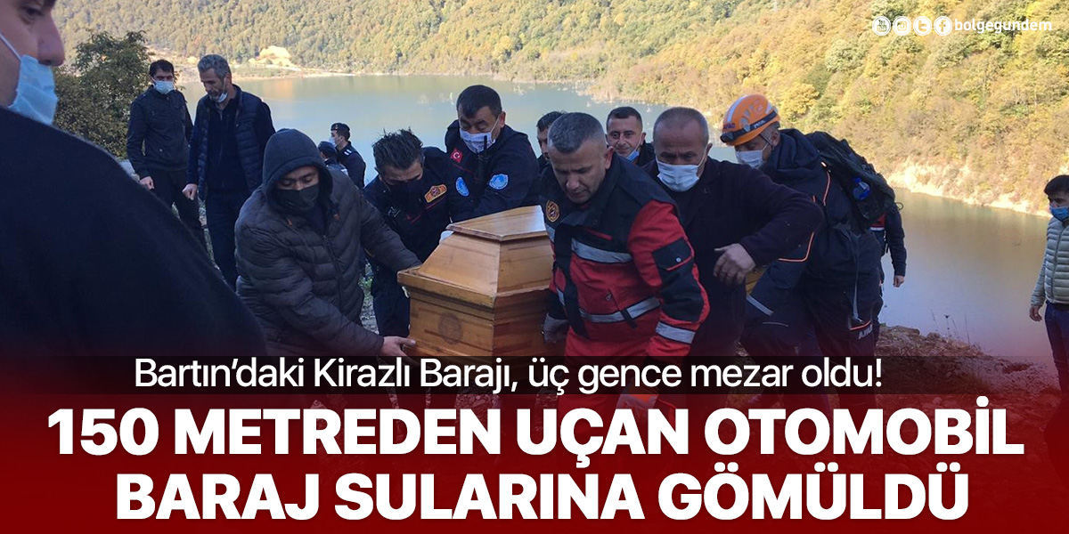 Bartın'da feci kaza: Otomobil 150 metreden suya uçtu