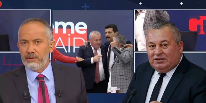 Canlı yayında ortalık karıştı! Cemal Enginyurt'un koruması gazeteci Latif Şimşek'i darp etti! İşte o anlar...