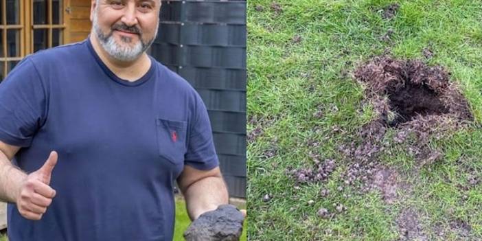 Başına 'talih taşı' kondu. Türk ailenin bahçesine servet değerinde göktaşı düştü