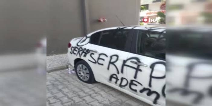 Antalya polisi park halindeki arabanın lastiklerini aşk mektubuna çeviren saplantılı aşığı arıyor!