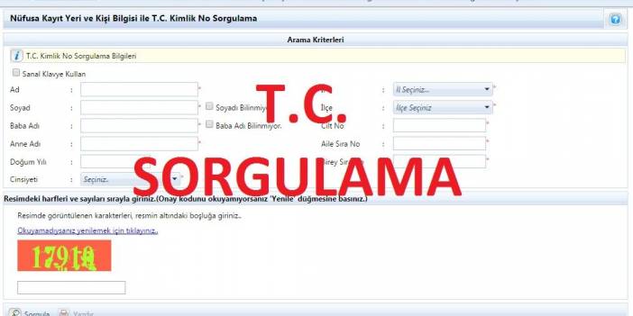 TC Kimlik No ile İsim SORGULAMA.