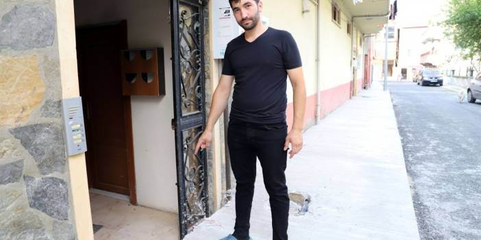 Karasu'da yaşandı! Kaldırımı binanın girişinden yüksek yaptılar, Kapıyı yukarıya kaldırın dediler