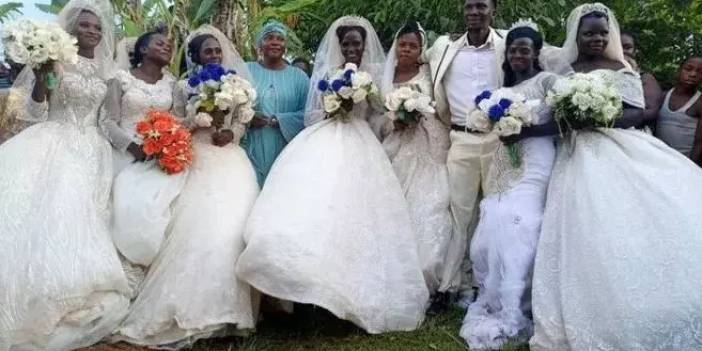 Uganda'da şaşkınlık veren olay! 7 kadınla birden evlenen adam eşlerine düğün hediyesi olarak bakın ne verdi?