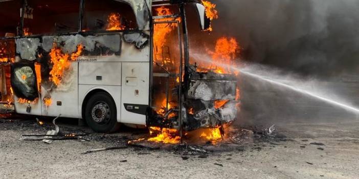 Konya’ da yolcu otobüsü alev topuna döndü!